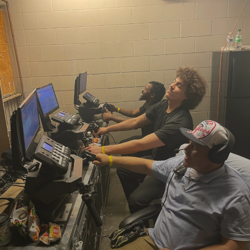 Professional AV crew providing first-class support at a live event production